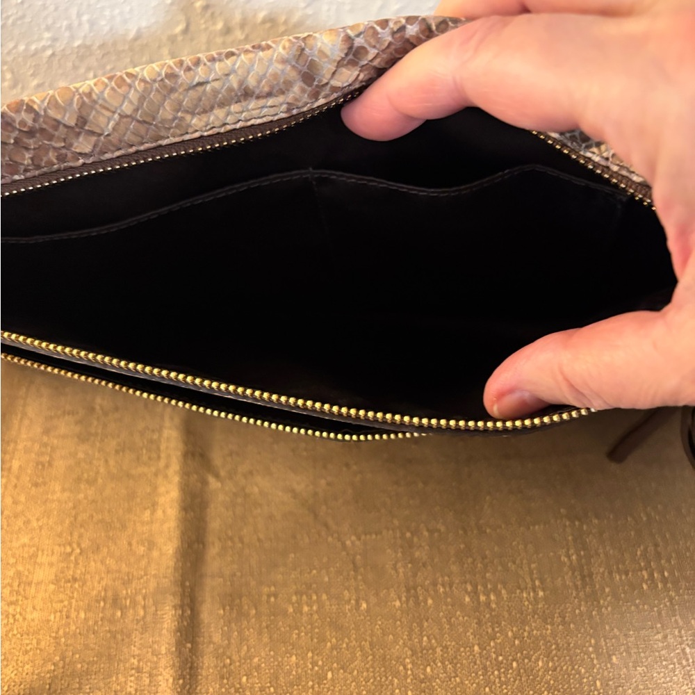 Coach Snake Print Clutch with Zipper Accents - Picture 4 of 16